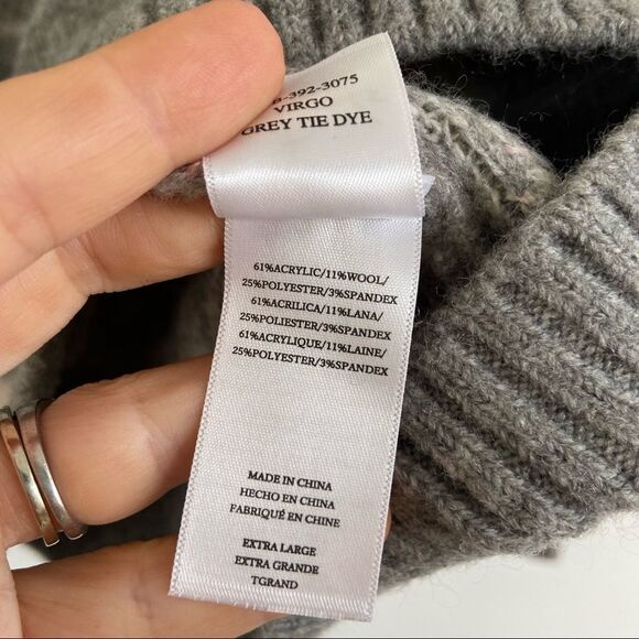 Rails Virgo Grey Tye Dye Wool Blend Sweater Size XL NWT - Picture 10 of 10